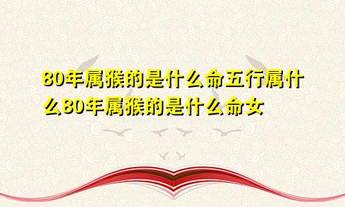 80年属猴的是什么命五行属什么80年属猴的是什么命女