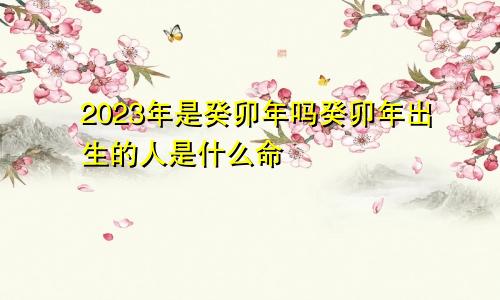 2023年是癸卯年吗癸卯年出生的人是什么命