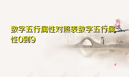 数字五行属性对照表数字五行属性0到9