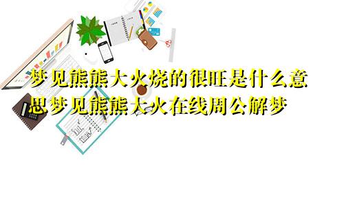 梦见熊熊大火烧的很旺是什么意思梦见熊熊大火在线周公解梦