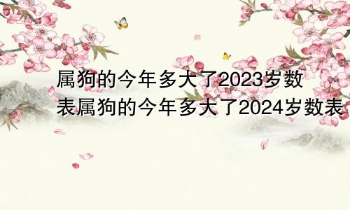 属狗的今年多大了2023岁数表属狗的今年多大了2024岁数表