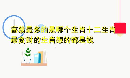 富翁最多的是哪个生肖十二生肖最贪财的生肖想的都是钱