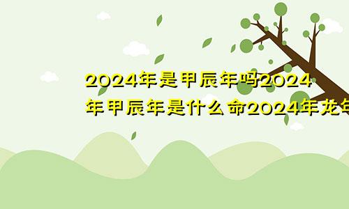 2024年是甲辰年吗2024年甲辰年是什么命2024年龙年出生的孩子命运