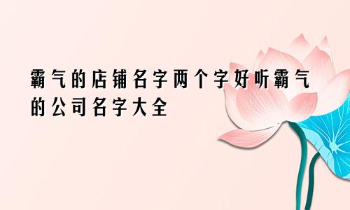 霸气的店铺名字两个字好听霸气的公司名字大全