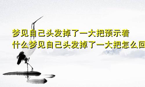 梦见自己头发掉了一大把预示着什么梦见自己头发掉了一大把怎么回事