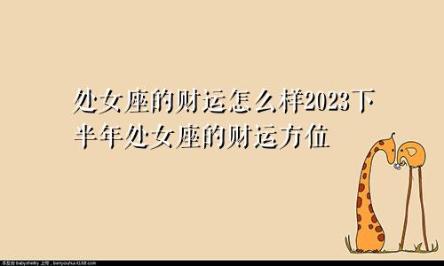 处女座的财运怎么样2023下半年处女座的财运方位