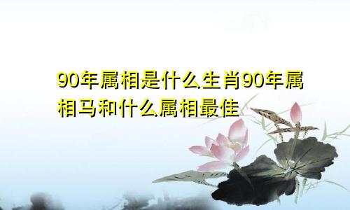 90年属相是什么生肖90年属相马和什么属相最佳