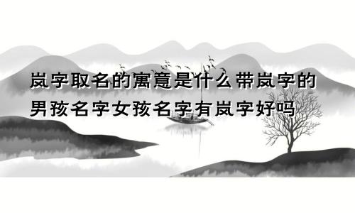 岚字取名的寓意是什么带岚字的男孩名字女孩名字有岚字好吗