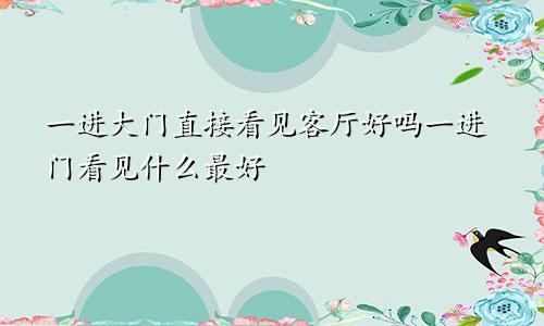 一进大门直接看见客厅好吗一进门看见什么最好