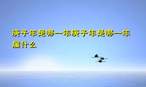 庚子年是哪一年庚子年是哪一年属什么