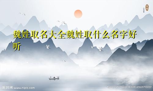 魏姓取名大全魏姓取什么名字好听