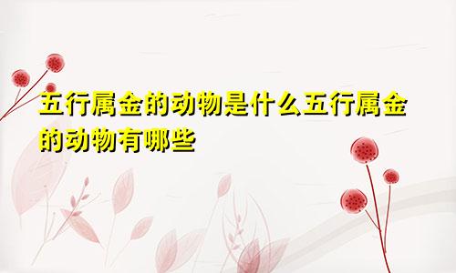 五行属金的动物是什么五行属金的动物有哪些