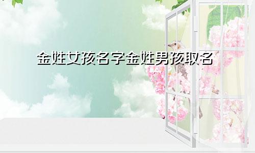 金姓女孩名字金姓男孩取名