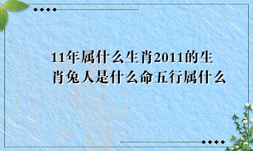 11年属什么生肖2011的生肖兔人是什么命五行属什么