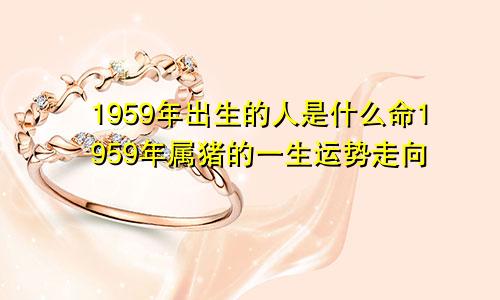 1959年出生的人是什么命1959年属猪的一生运势走向