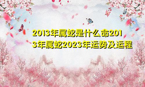 2013年属蛇是什么命2013年属蛇2023年运势及运程