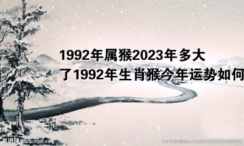 1992年属猴2023年多大了1992年生肖猴今年运势如何