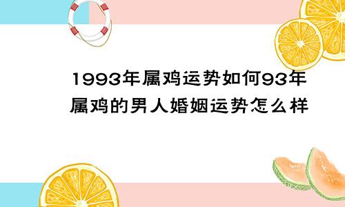 1993年属鸡运势如何93年属鸡的男人婚姻运势怎么样