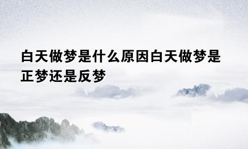 白天做梦是什么原因白天做梦是正梦还是反梦