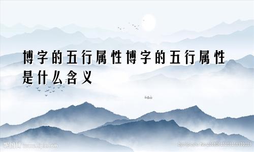 博字的五行属性博字的五行属性是什么含义