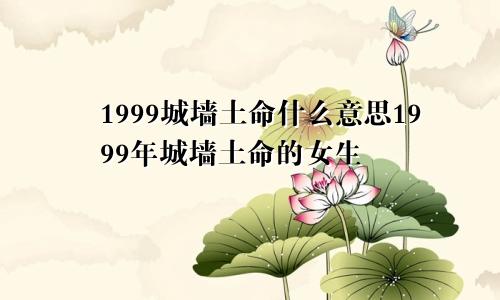 1999城墙土命什么意思1999年城墙土命的女生