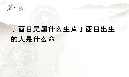 丁酉日是属什么生肖丁酉日出生的人是什么命