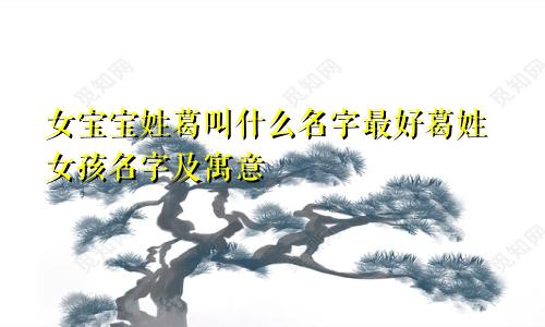 女宝宝姓葛叫什么名字最好葛姓女孩名字及寓意