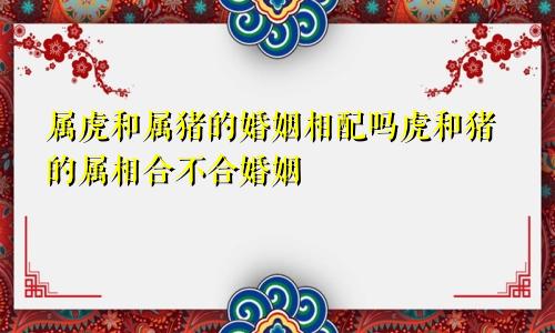 属虎和属猪的婚姻相配吗虎和猪的属相合不合婚姻