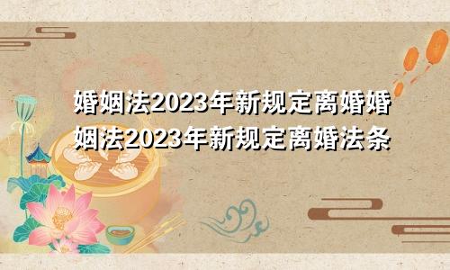 婚姻法2023年新规定离婚婚姻法2023年新规定离婚法条