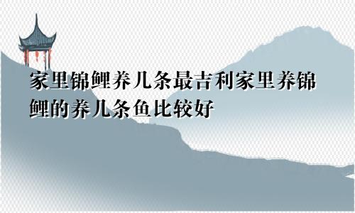 家里锦鲤养几条最吉利家里养锦鲤的养几条鱼比较好