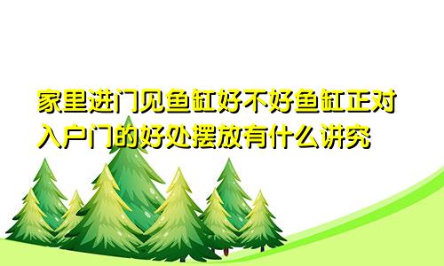 家里进门见鱼缸好不好鱼缸正对入户门的好处摆放有什么讲究