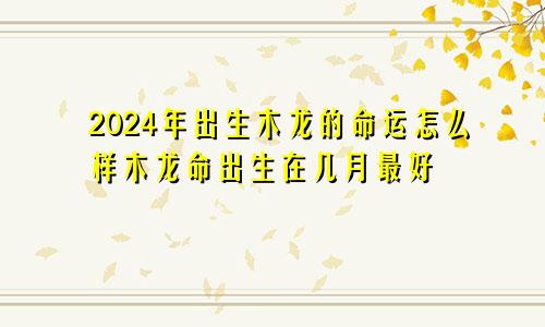 2024年出生木龙的命运怎么样木龙命出生在几月最好