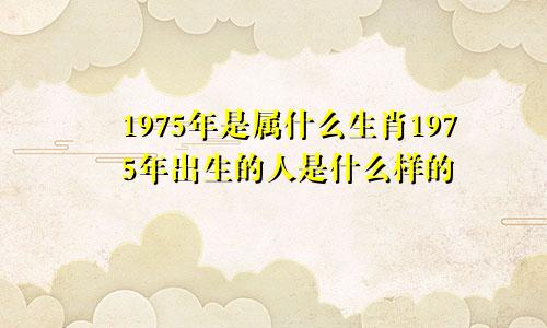 1975年是属什么生肖1975年出生的人是什么样的