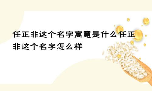 任正非这个名字寓意是什么任正非这个名字怎么样