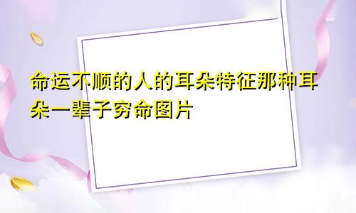 命运不顺的人的耳朵特征那种耳朵一辈子穷命图片