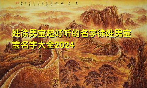 姓徐男宝起好听的名字徐姓男宝宝名字大全2024