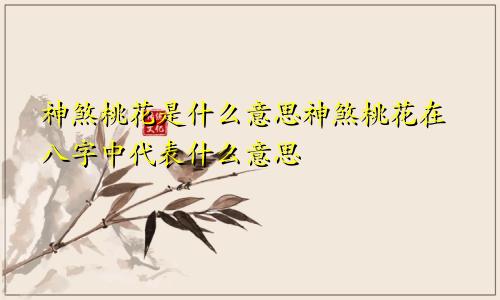 神煞桃花是什么意思神煞桃花在八字中代表什么意思