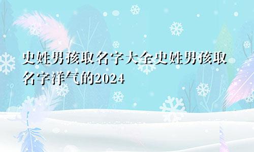 史姓男孩取名字大全史姓男孩取名字洋气的2024