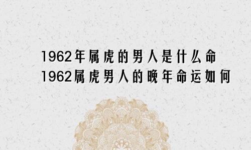 1962年属虎的男人是什么命1962属虎男人的晚年命运如何