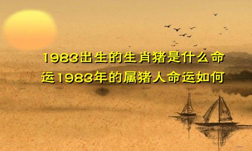 1983出生的生肖猪是什么命运1983年的属猪人命运如何