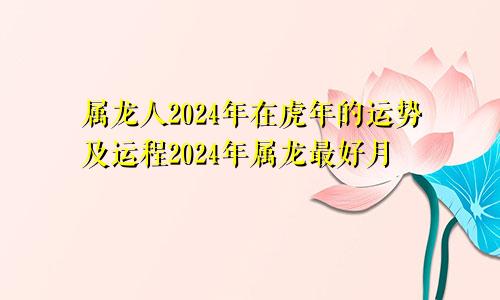 属龙人2024年在虎年的运势及运程2024年属龙最好月