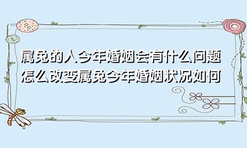 属兔的人今年婚姻会有什么问题怎么改变属兔今年婚姻状况如何