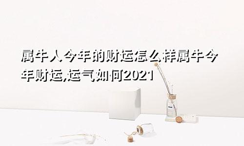 属牛人今年的财运怎么样属牛今年财运,运气如何2021