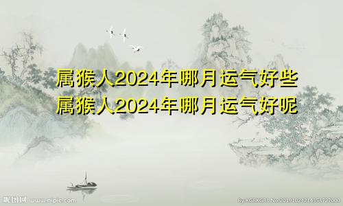 属猴人2024年哪月运气好些属猴人2024年哪月运气好呢