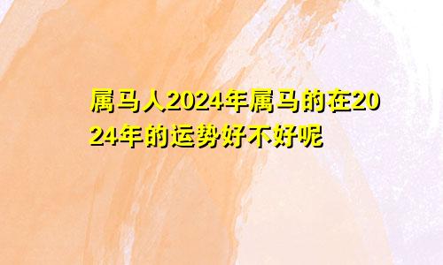 属马人2024年属马的在2024年的运势好不好呢