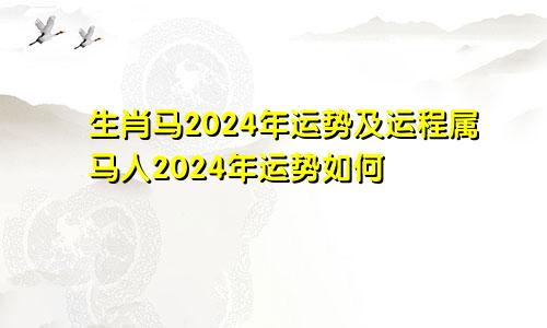 生肖马2024年运势及运程属马人2024年运势如何