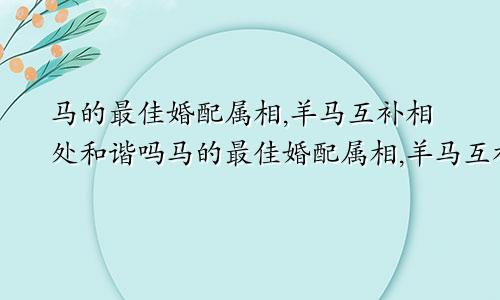 马的最佳婚配属相,羊马互补相处和谐吗马的最佳婚配属相,羊马互补相处和谐好吗