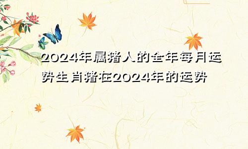 2024年属猪人的全年每月运势生肖猪在2024年的运势