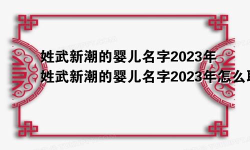 姓武新潮的婴儿名字2023年姓武新潮的婴儿名字2023年怎么取