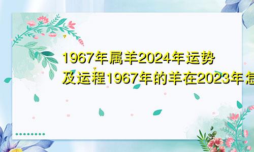 1967年属羊2024年运势及运程1967年的羊在2023年怎么样